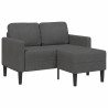 Sofá de 2 plazas con chaise longue en forma L gris oscuro 125cm 2