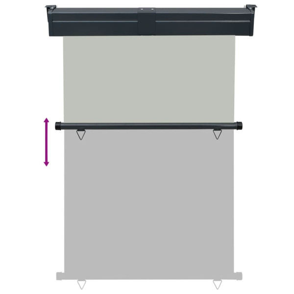 Toldo lateral para varanda 125x250 cm cinzento M 5