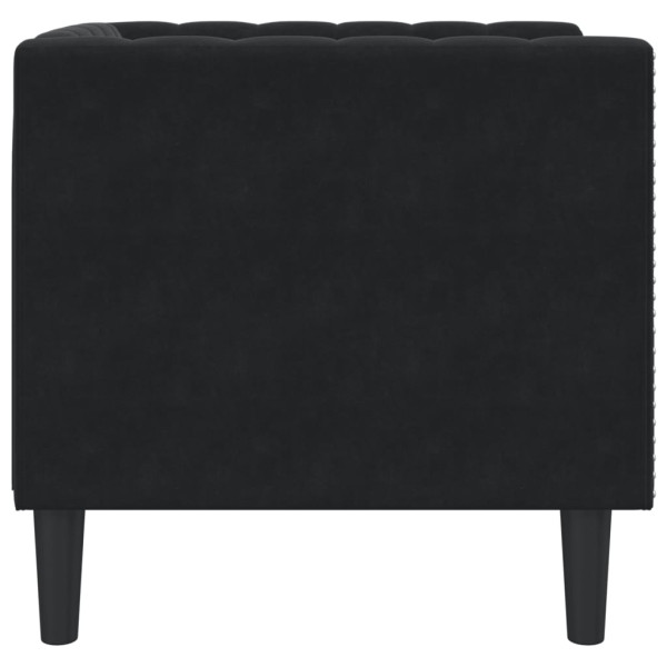 Sillón Chesterfield de terciopelo negro M 5