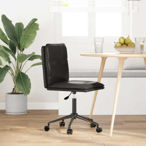 Silla de comedor de cuero sintético negra H