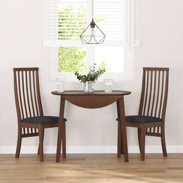 Sillas de comedor con cojines 2 uds madera maciza marrón caucho M 3