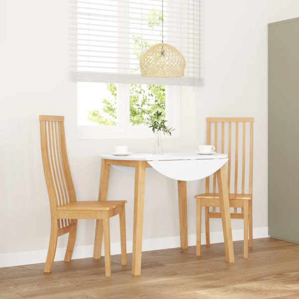 Sillas de comedor 2 unidades madera maciza de caucho D