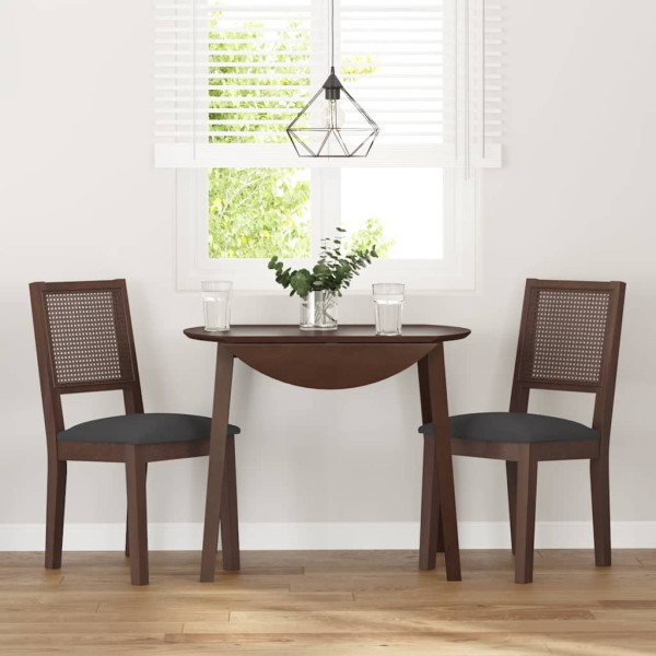 Cadeiras de jantar com almofadões 2 pcs madeira maciça castanho M 3