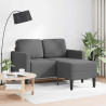 Sofá de 2 plazas con chaise longue en forma L gris oscuro 125cm 1