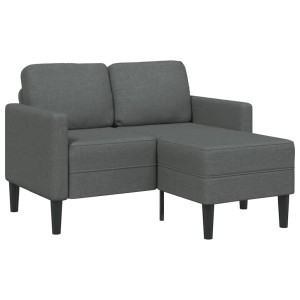 Sofá de 2 plazas con chaise longue en forma L gris oscuro 125cm H