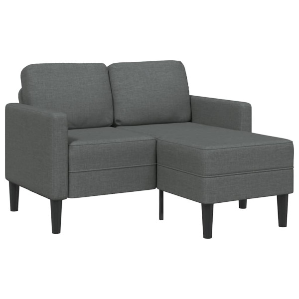 Sofá de 2 plazas con chaise longue en forma L gris oscuro 125cm M 2