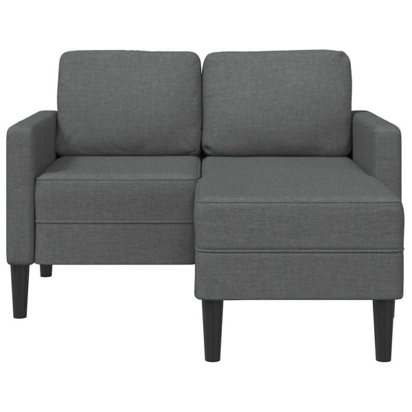 Sofá de 2 plazas con chaise longue en forma L gris oscuro 125cm M 4