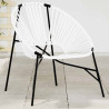 Silla de jardín con forma huevo ratán sintético blanco y negro 1