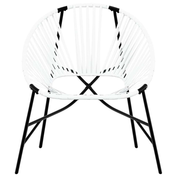 Silla de jardín con forma huevo ratán sintético blanco y negro M 4