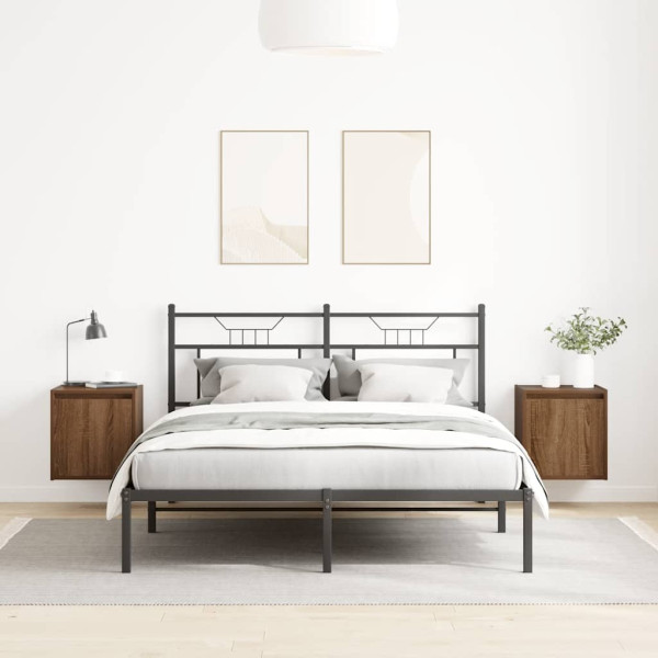 Mesas de cabeceira de parede 2pcs 38x34x40 cm carvalho castanho M 3