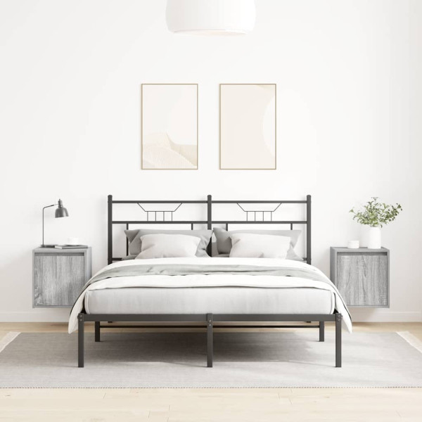 Mesillas de noche de pared 2 uds gris Sonoma 38x34x40 cm M 3