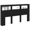 Cabecero de cama con LED roble negro 180x17x102 cm 5