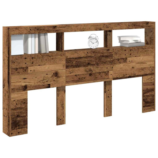 Cabecero de cama con LED madera vieja 180x17x102 cm M 5