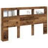 Cabecero de cama con LED madera vieja 180x17x102 cm 5