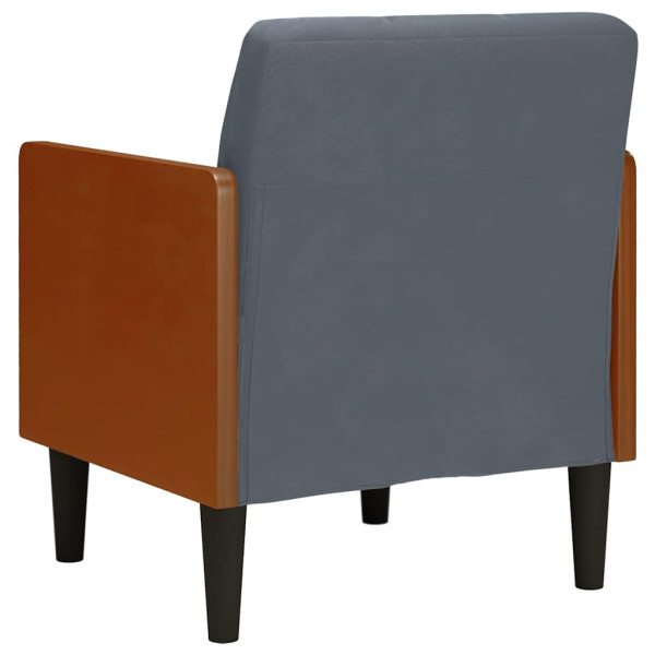 Poltrona com apoio de braços 55 cm veludo cinzento-escuro M 5