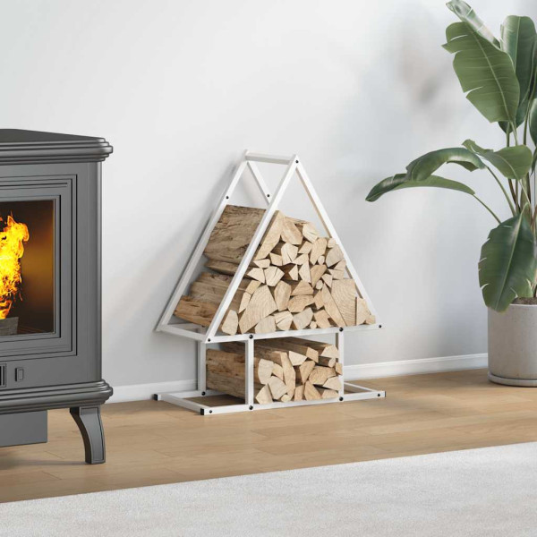 Leñero blanco 50x25x60 cm Acero laminado en frío D