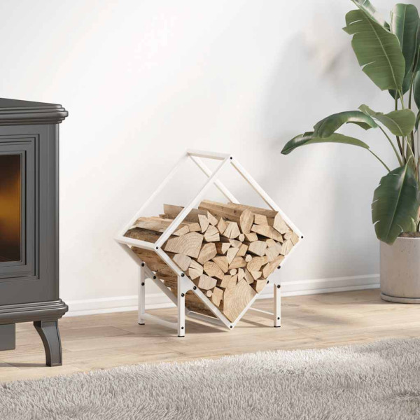 Leñero blanco 50x25x50 cm Acero laminado en frío D