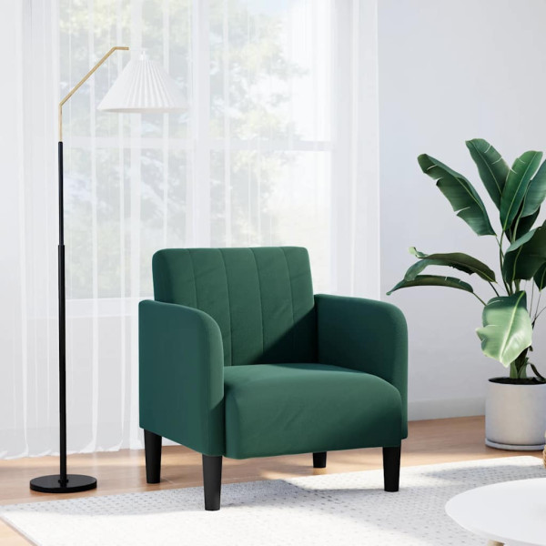 Sillón con reposabrazos Terciopelo Verde Oscuro 54 cm D
