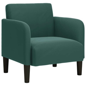 Sillón con reposabrazos Terciopelo Verde Oscuro 54 cm H