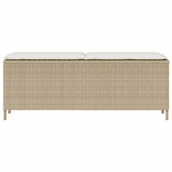 Banco de jardín con cojín beige110x30x40.5 cm ratán sintético M 4