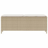 Banco de jardín con cojín beige110x30x40.5 cm ratán sintético 4