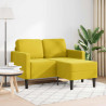 Sofá 2 plazas con chaise longue en forma L amarillo 125 cm 1