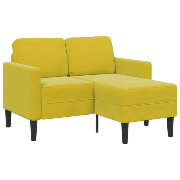 Sofá 2 camas com chaise longue forma L amarelo 125 cm M 2