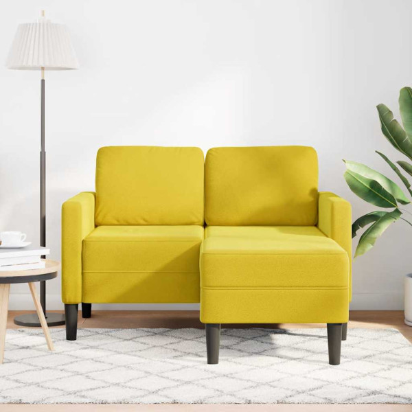Sofá 2 camas com chaise longue forma L amarelo 125 cm M 3