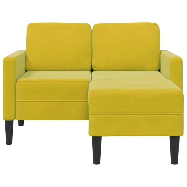 Sofá 2 camas com chaise longue forma L amarelo 125 cm M 4