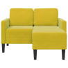 Sofá 2 camas com chaise longue forma L amarelo 125 cm 4