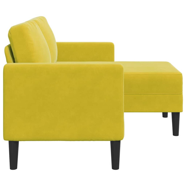 Sofá 2 plazas con chaise longue en forma L amarillo 125 cm M 5