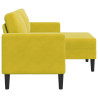Sofá 2 camas com chaise longue forma L amarelo 125 cm 5