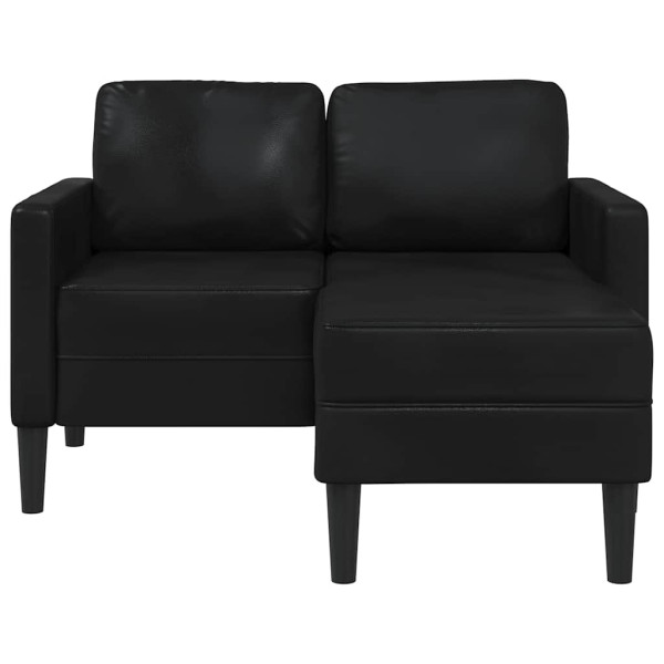 Sofá 2 lugares com Chaise em L 125 cm couro artificial preto M 4