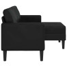Sofá 2 lugares com Chaise em L 125 cm couro artificial preto 5