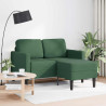 Sofá de 2 plazas con chaise longue en forma de L verde 125 cm 1