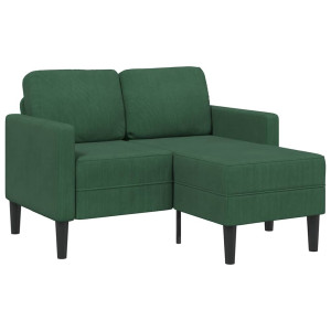 Sofá 2 lugares com chaise longue em L verde 125 cm H