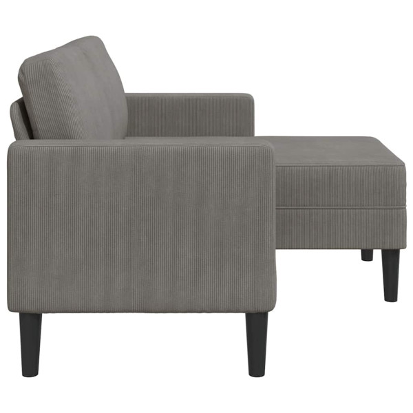 Sofá de 2 plazas con chaise longue en forma L gris claro 125 cm M 5