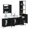 Juego de muebles de baño 4 pzas madera contrachapada negro 4