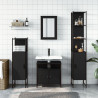 Juego de muebles de baño 4 pzas madera contrachapada negro 3