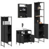 Juego de muebles de baño 4 pzas madera contrachapada negro 4