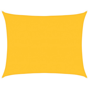 Toldo de vela rectangular HDPE amarillo 160 g/m² 6x7 m H