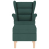 Sillón mecedora con taburete tela verde oscuro 4