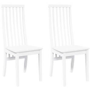 Cadeiras de jantar 2 pcs madeira de seringueira maciça branco H