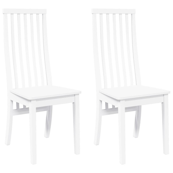 Cadeiras de jantar 2 pcs madeira de seringueira maciça branco M 2