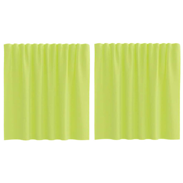 Cortinas de voile com aba 2 pcs verde-maçã M 2