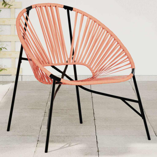 Silla de jardín con forma huevo ratán sintético naranja y negro M 4