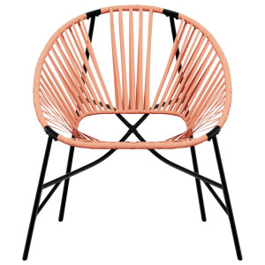 Silla de jardín con forma huevo ratán sintético naranja y negro H