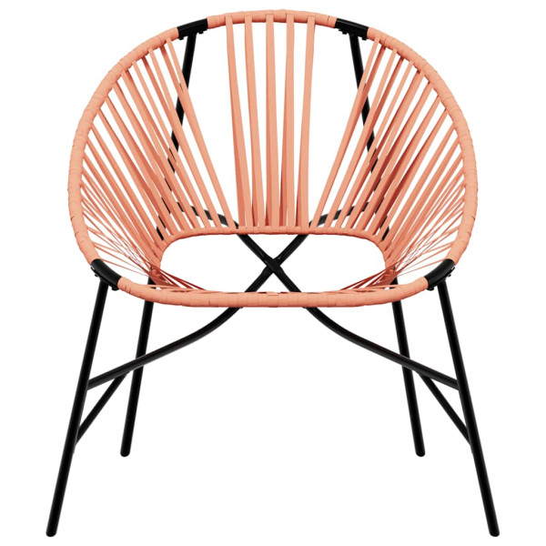 Silla de jardín con forma huevo ratán sintético naranja y negro M 2
