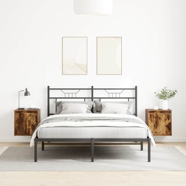 Mesillas de noche de pared 2 uds roble ahumado 38x34x40 cm M 3