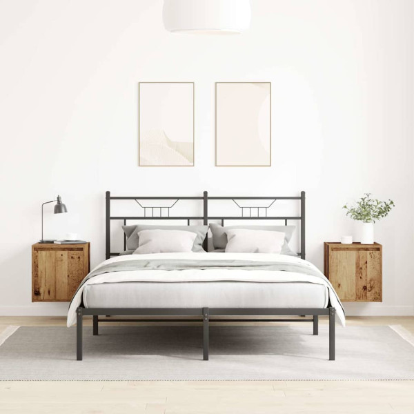 Mesillas de noche de pared 2 uds madera vieja 38x34x40 cm M 3